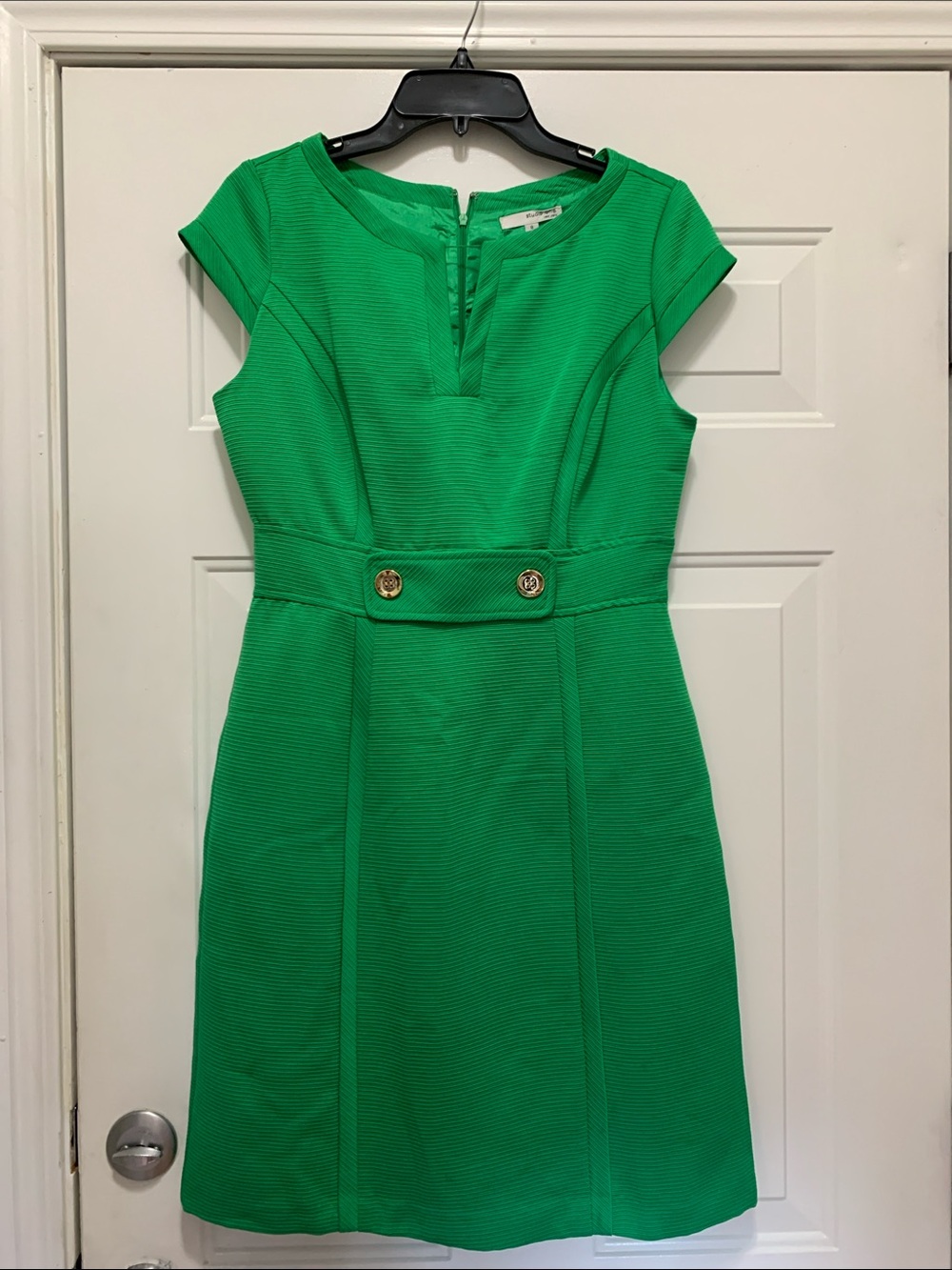 3/$15 Studio One Emerald Green Cap Sleeve Sheath Dress Size 8